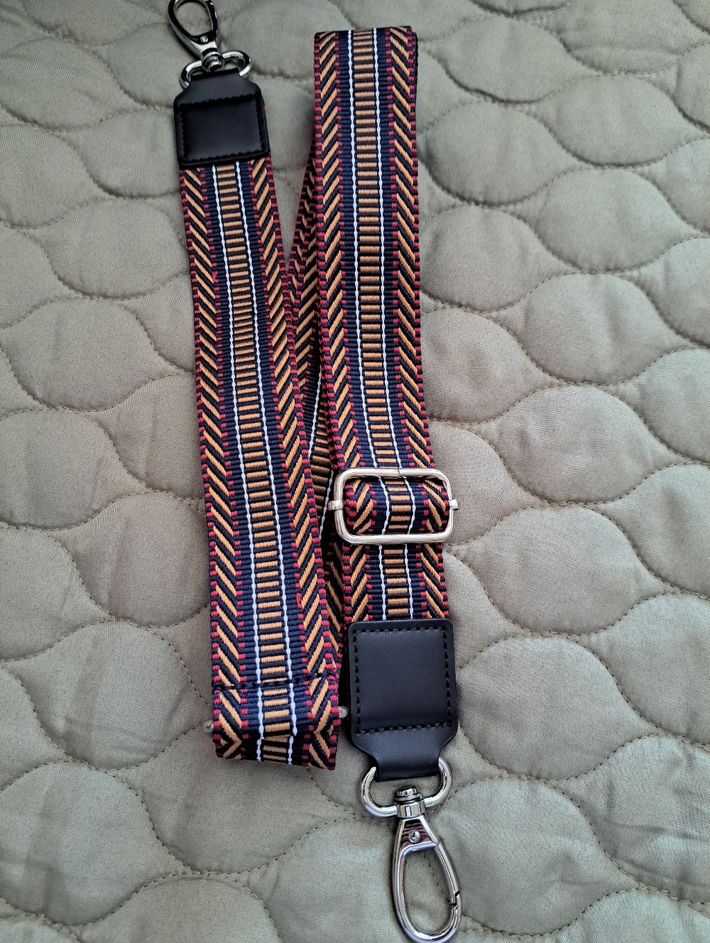 Ihkwip Adjustable Black-Trim Striped Crossbody Strap - Multicolor